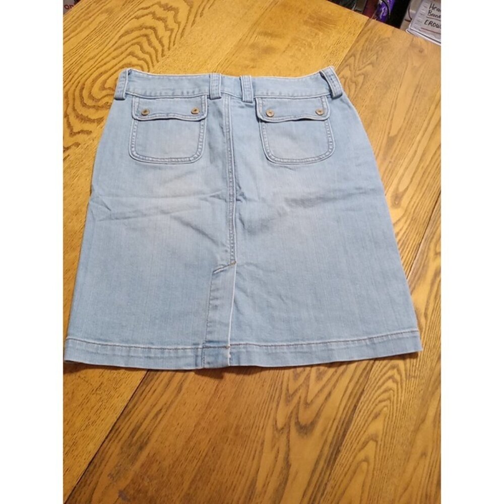 GAP Jeans Skirt Womens 6 Blue Light Preowned Summer Denim Spring Casual Work - Picture 5 of 7